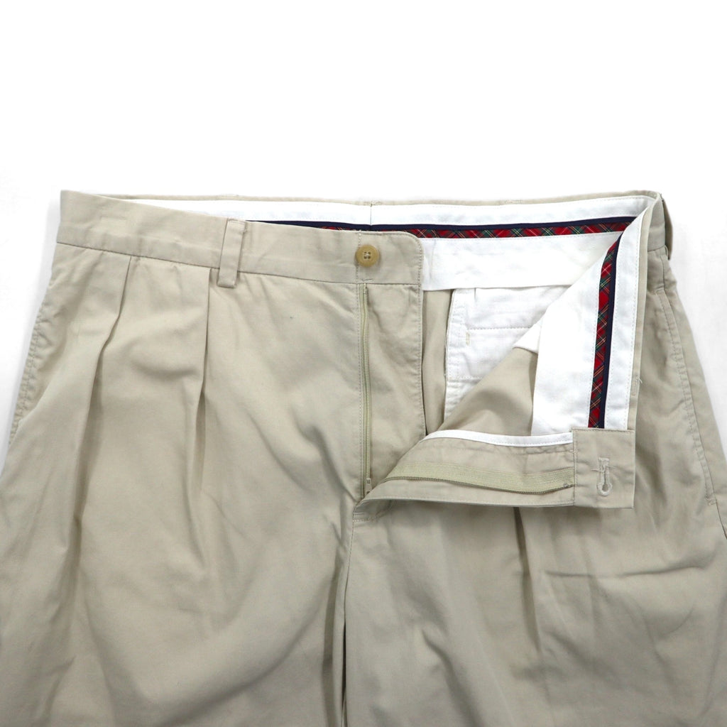 POLO GOLF RALPH LAUREN 90年代 ポロチノ 2タック チノ ショートパンツ ハーフパンツ L ベージュ コットン