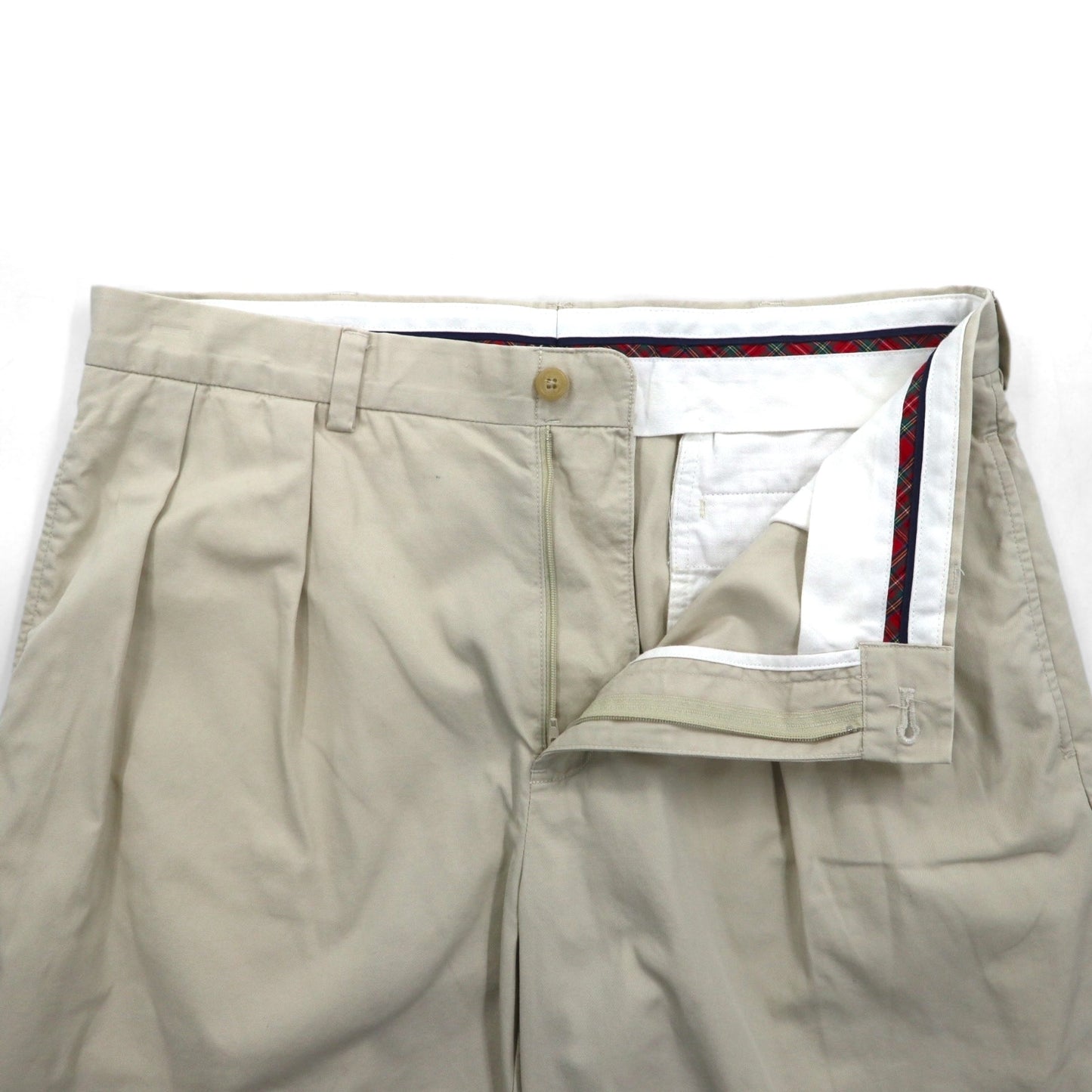 POLO GOLF RALPH LAUREN 90年代 ポロチノ 2タック チノ ショートパンツ ハーフパンツ L ベージュ コットン