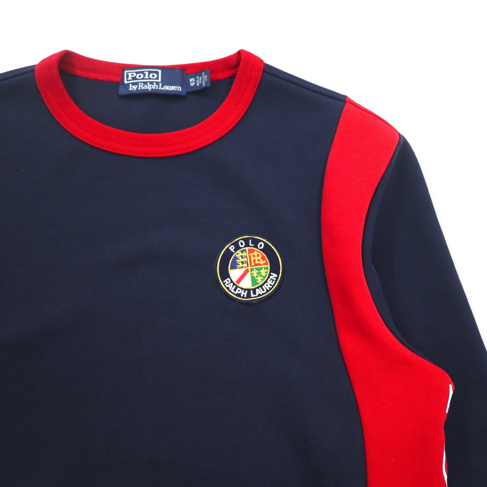 Polo by Ralph Lauren クルーネック スウェット XS ネイビー レッド コットン バックプリント
