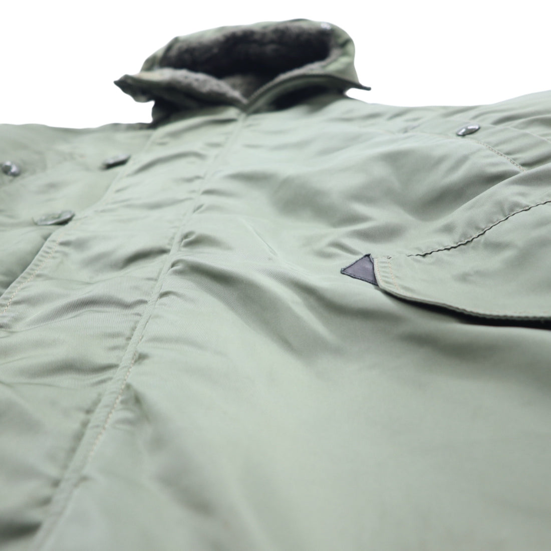 ALPHA INDUSTRIES INC N-3B フライトジャケット M カーキ ポリエステル ドローコード ファー着脱可能 MIL-J-6279