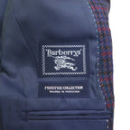 BURBERRY Silk Blend Tailored Jacket, Size M, Check, PRESTIGE COLLECTION, Made in Japan