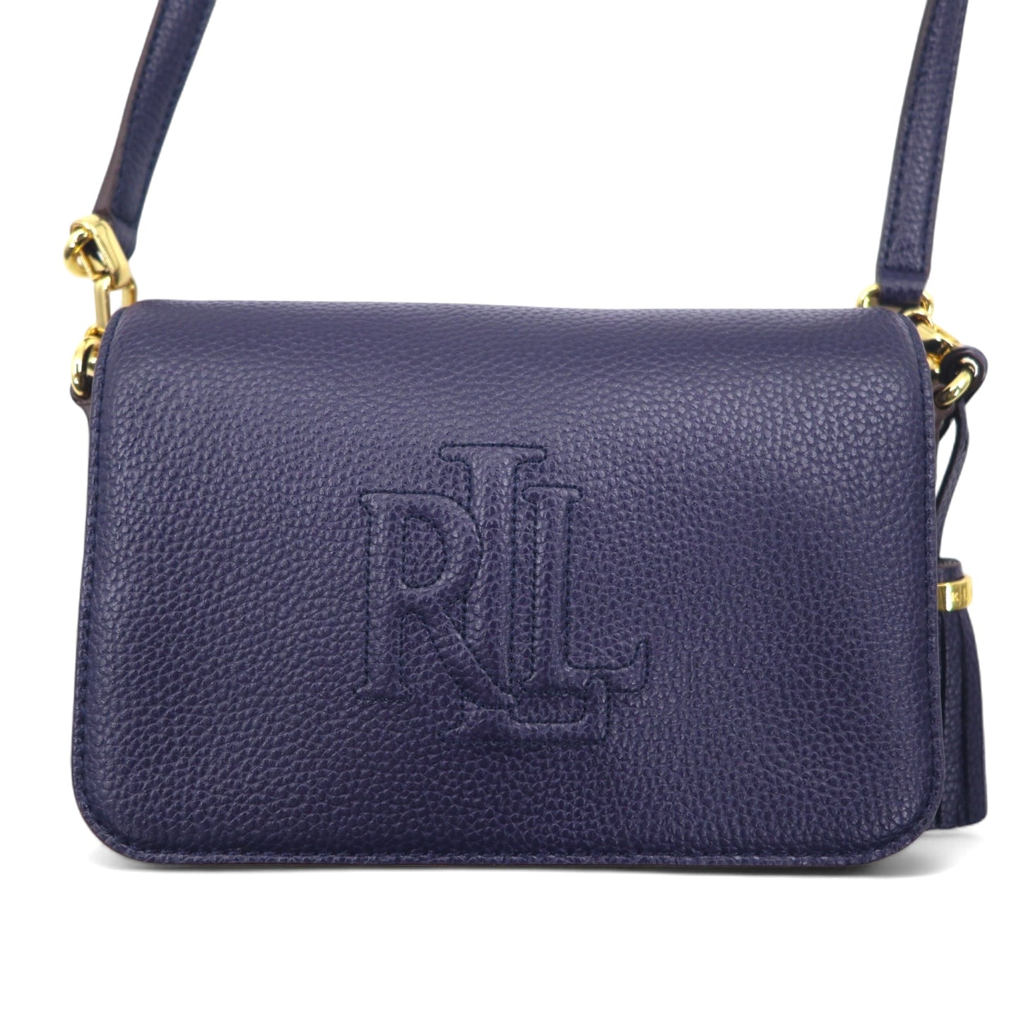 LAUREN RALPH LAUREN カメラバッグ ミニショルダーバッグ ネイビー レザー タッセル Anstey Carmen Leather Crossbody Bag