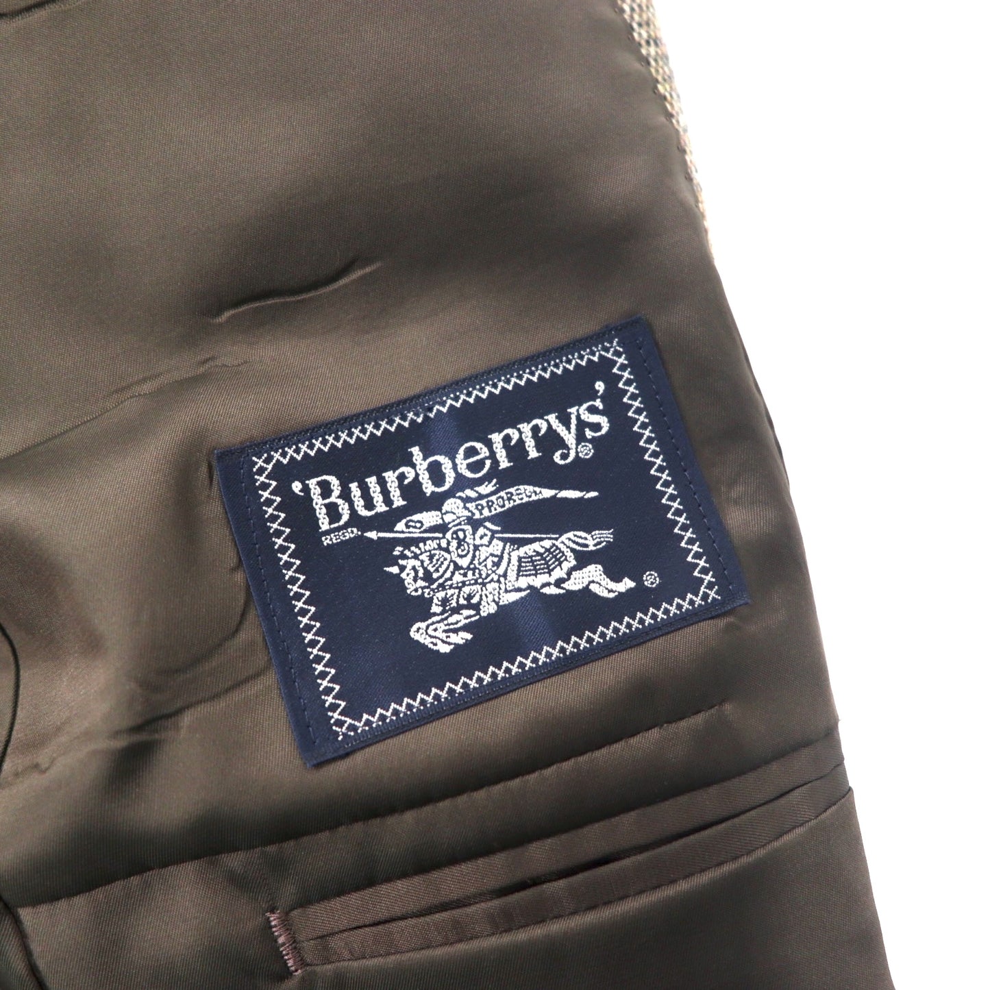 Burberrys オールド ツイード 2B テーラードジャケット 102-96-175 BB6 ブラウン ウール シルク混 飾りボタン 日本製