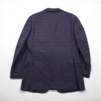 BURBERRY Silk Blend Tailored Jacket, Size M, Check, PRESTIGE COLLECTION, Made in Japan