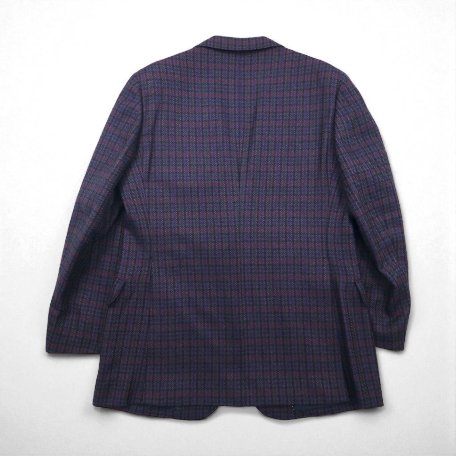 BURBERRY Silk Blend Tailored Jacket, Size M, Check, PRESTIGE COLLECTION, Made in Japan