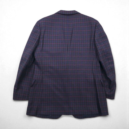 BURBERRY Silk Blend Tailored Jacket, Size M, Check, PRESTIGE COLLECTION, Made in Japan