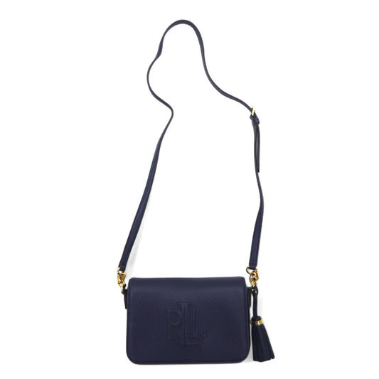 LAUREN RALPH LAUREN カメラバッグ ミニショルダーバッグ ネイビー レザー タッセル Anstey Carmen Leather Crossbody Bag