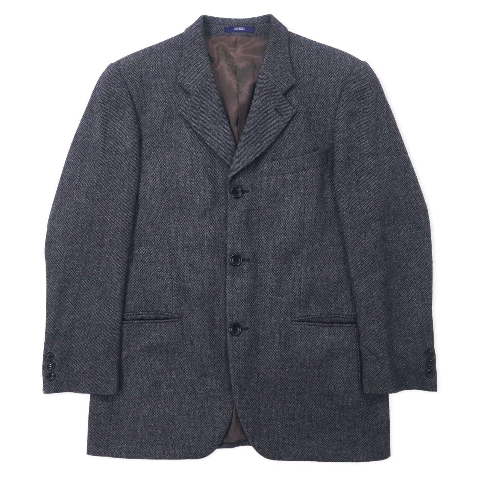 日本然リトテ-古着オンライン-KENZO HOMME オールド カシミヤ 3B テーラードジャケット 50 グレー ウール-KENZO HOMME Vintage Cashmere 3B Tailored Jacket 50 Gray Wool