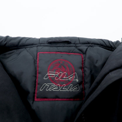 FILA 90年代 ビッグサイズ 中綿 ハーフジップ アノラックパーカー XL ブラック ナイロン カンガルーポケット