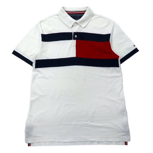 日本然リトテ-古着オンライン-TOMMY HILFIGER フラッグロゴ ポロシャツ M ホワイト コットン-TOMMY HILFIGER Flaggogo Polo Shirt M White Cotton