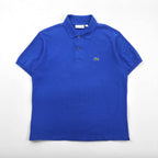 LACOSTE Classic Fit Polo Shirt L Blue Cotton Pique F8455