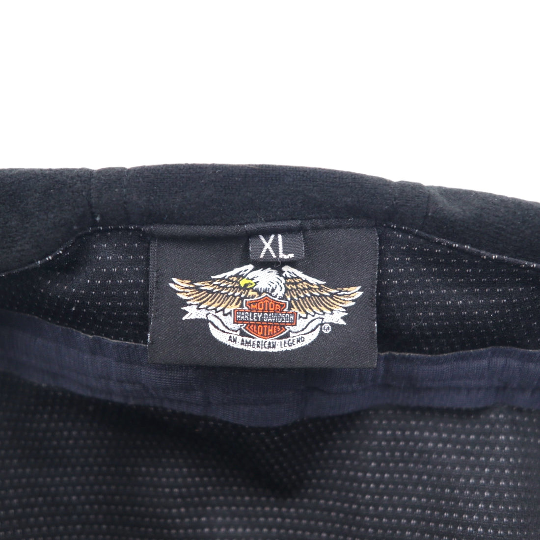 HARLEY DAVIDSON Fleece Jacket Hoodie XL Black Polyester Skull Print Reflector