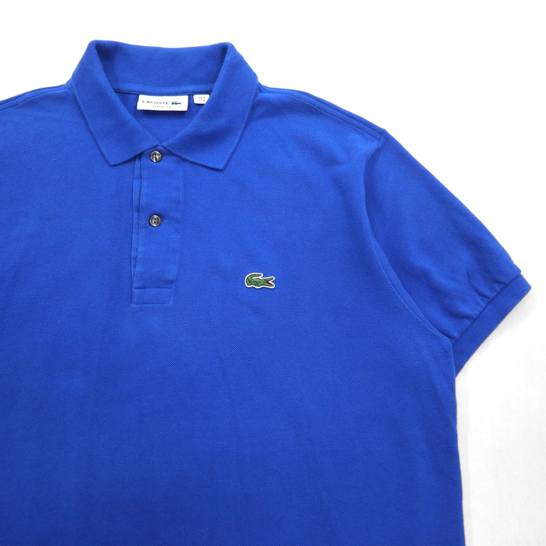 LACOSTE Classic Fit Polo Shirt L Blue Cotton Pique F8455