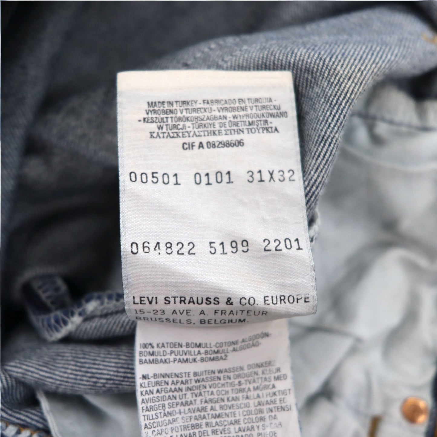 Levi's 90年代 ユーロリーバイス 501 デニムパンツ M インディゴ ブルー ボタンフライ 501-0101 トルコ製