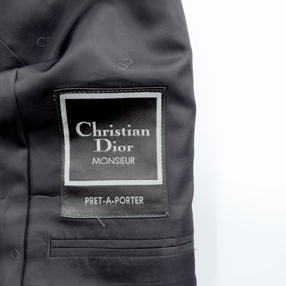 Christian Dior MONSIEUR 2Bテーラードジャケット S グレー ストライプ ウール オールド 日本製