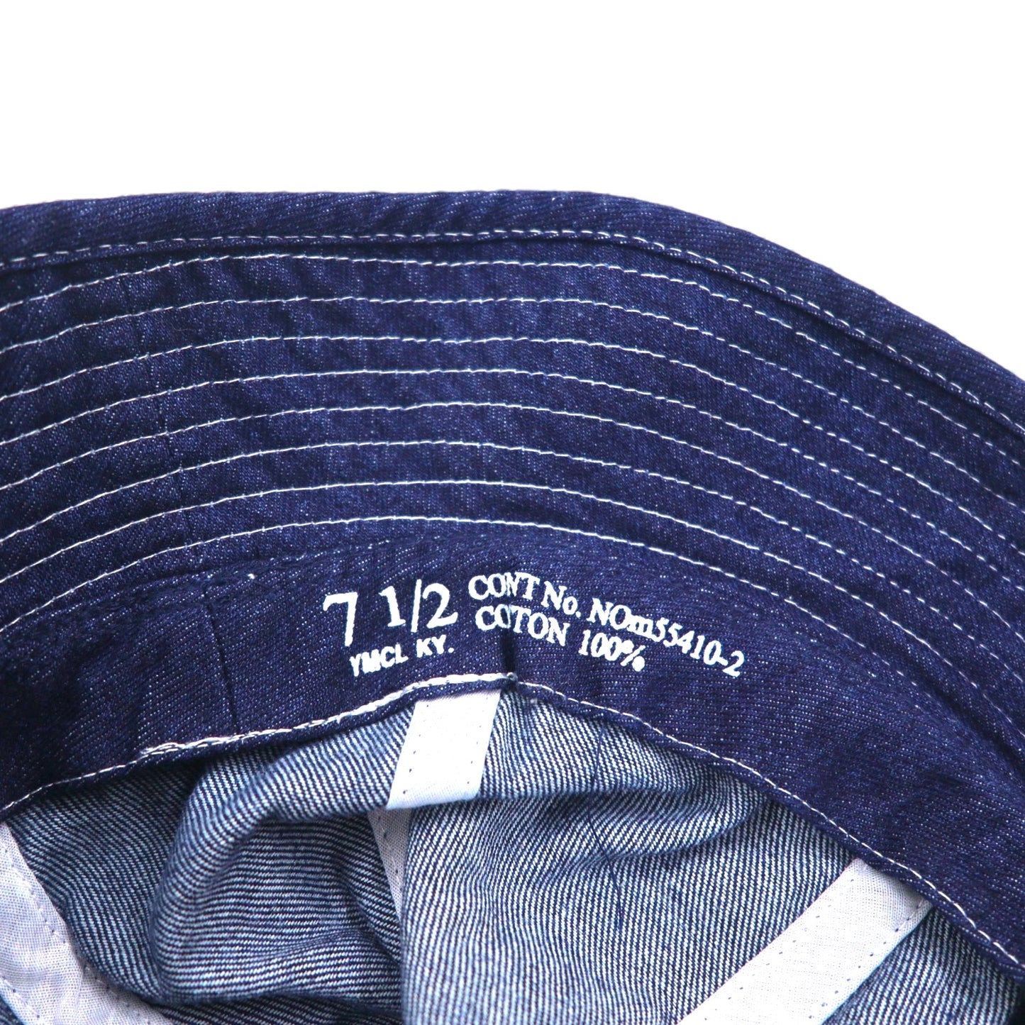 US ARMY 米軍 M37 ミリタリー デニム ファティーグハット バケットハット 60cm インディゴ ブルー レプリカ 55410-2 YMCL KY 未使用品
