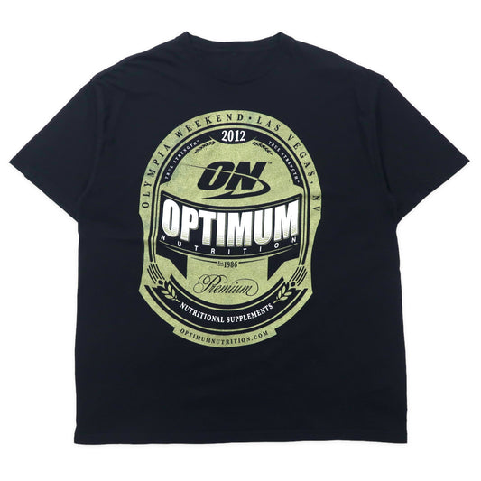 日本然リトテ-古着オンライン-OPTIMUM NUTRITION US企業 プリントTシャツ XXL ブラック コットン ビッグサイズ-