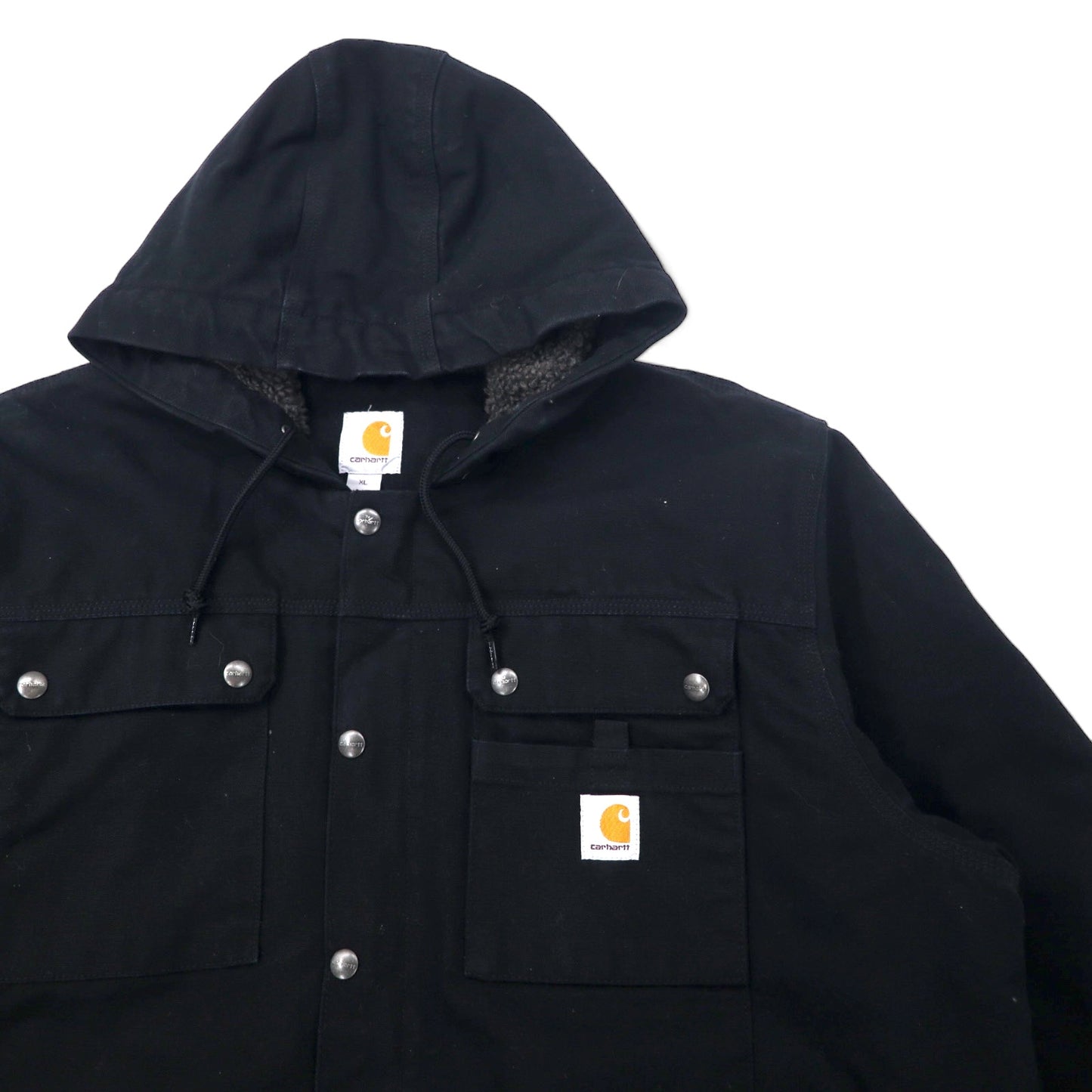 carhartt ウォッシュド ダック シェルパラインド ユーティリティージャケット XL ブラック コットン ボアライナー RELAXED FIT WASHED DUCK SHERPA-LINED UTILITY JACKET 103826