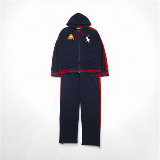Polo Ralph Lauren 90年代 ビッグポニー リバースウィーブ ジャージ セットアップ L ネイビー TALONジップ