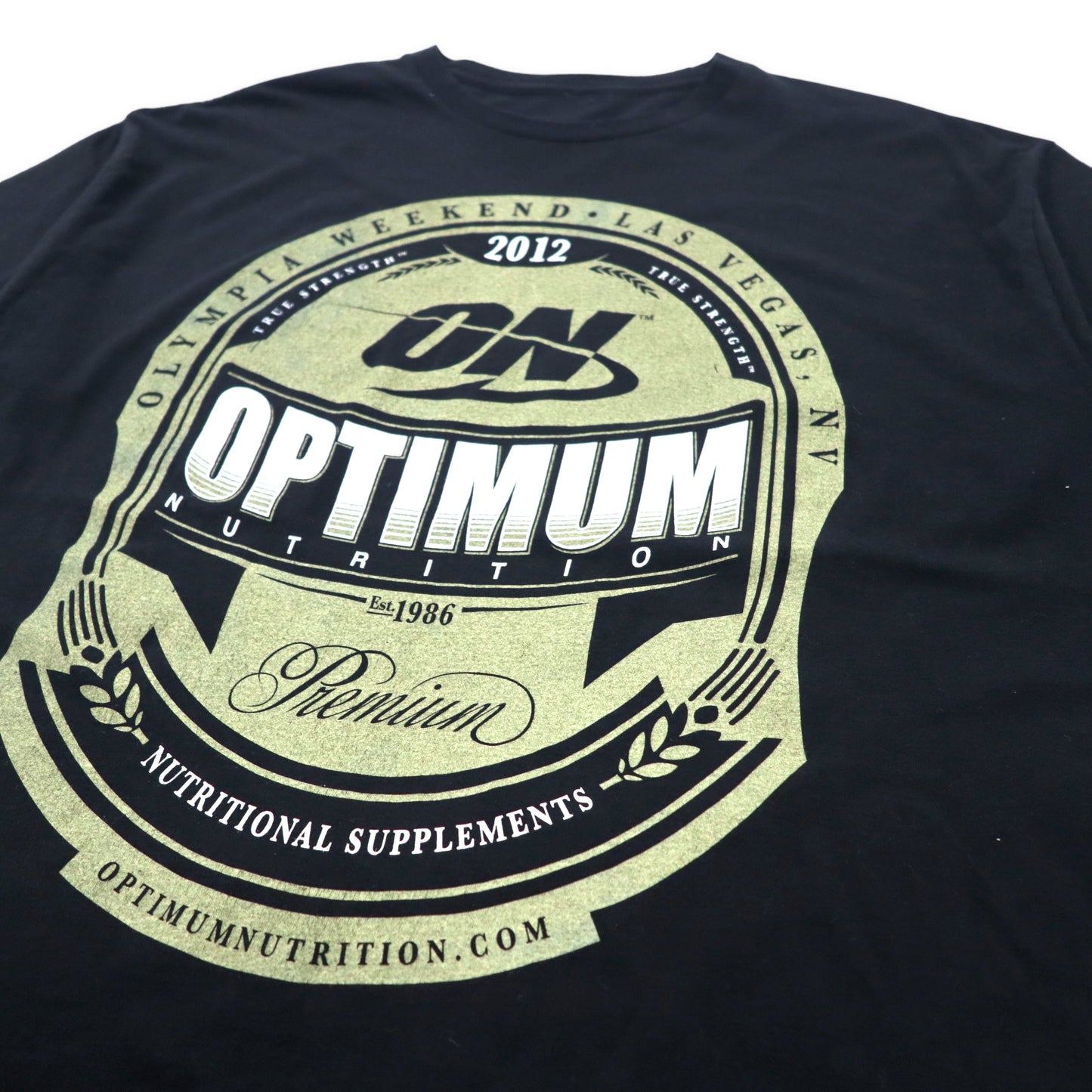 OPTIMUM NUTRITION US企業 プリントTシャツ XXL ブラック コットン ビッグサイズ