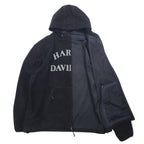 HARLEY DAVIDSON フリースジャケット パーカー XL ブラック ポリエステル スカル プリント リフレクター