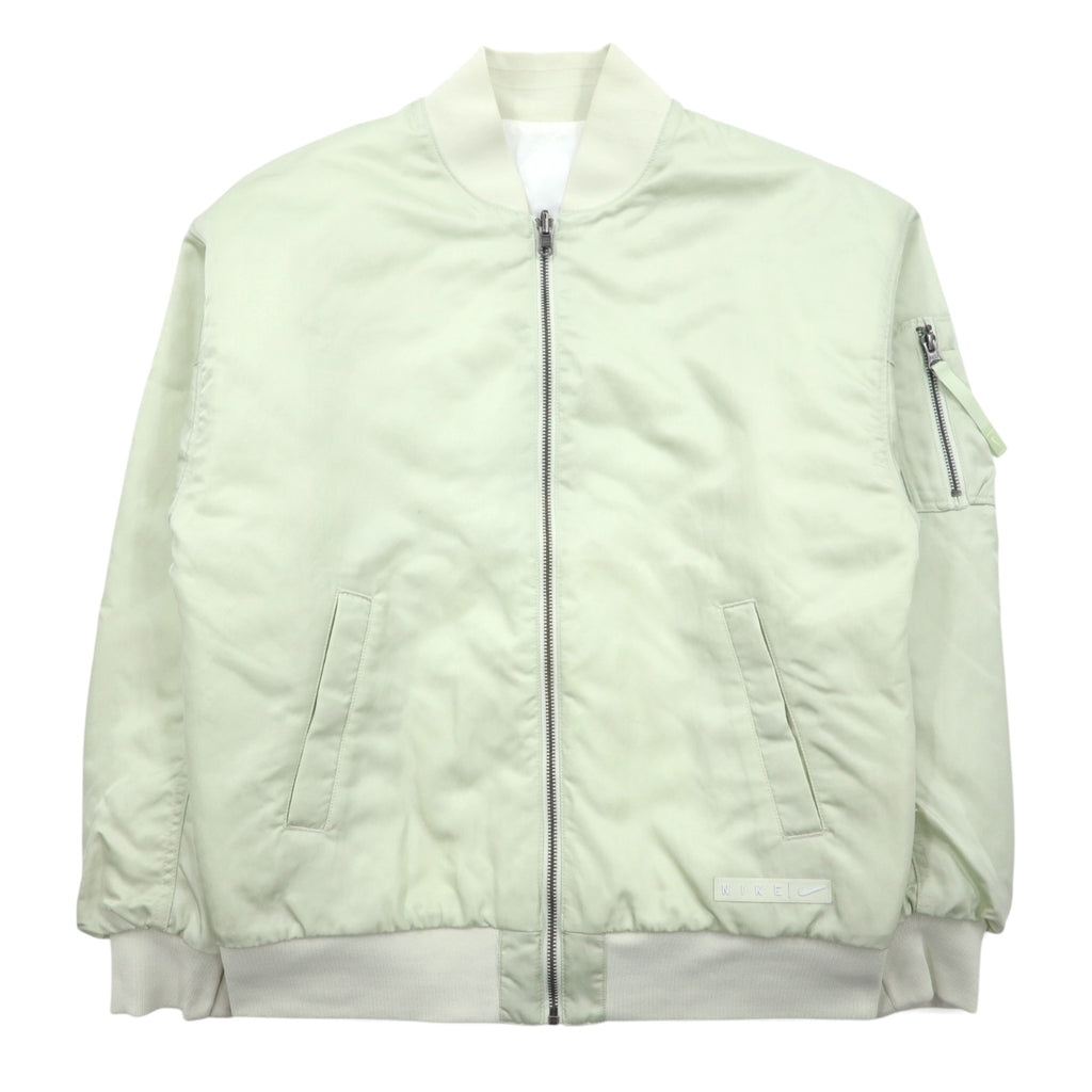 NIKE Sportswear Essential Reversible MA-1 Varsity Bomber Jacket Flight Jacket XS White Green Nylon Quilted FN3168-020