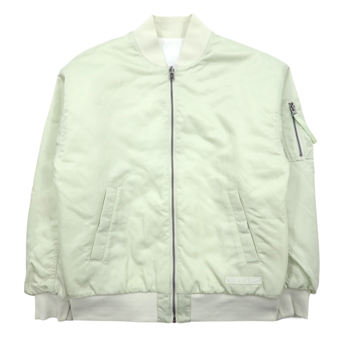 NIKE Sportswear Essential Reversible MA-1 Varsity Bomber Jacket Flight Jacket XS White Green Nylon Quilted FN3168-020
