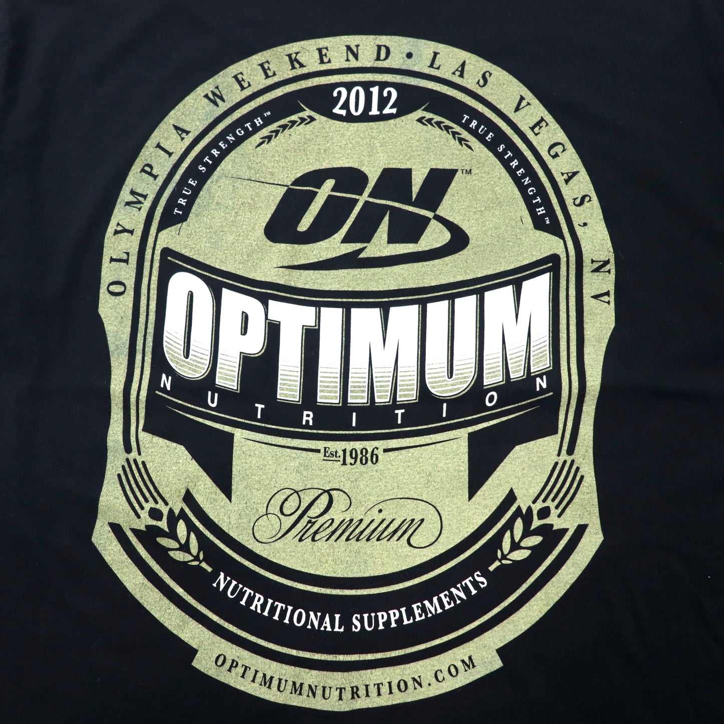 OPTIMUM NUTRITION US企業 プリントTシャツ XXL ブラック コットン ビッグサイズ