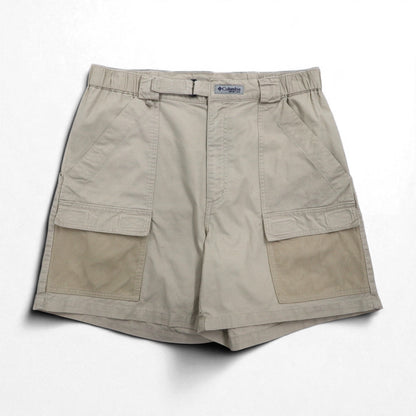 Columbia PFG Fishing Shorts Cargo Shorts Half Pants M Beige Cotton FM4011