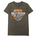 日本然リトテ-古着オンライン-HARLEY DAVIDSON ロゴプリント Tシャツ S カーキ コットン FLORIDA-HARLEY DAVIDSON Logo Print T-Shirt S Khaki Cotton FLORIDA