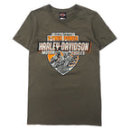 日本然リトテ-古着オンライン-HARLEY DAVIDSON ロゴプリント Tシャツ S カーキ コットン FLORIDA-HARLEY DAVIDSON Logo Print T-Shirt S Khaki Cotton FLORIDA