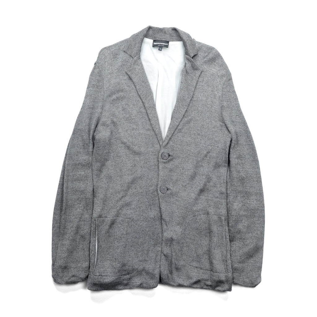 EMPORIO ARMANI シルキーニット テーラードジャケット M グレー イタリア製