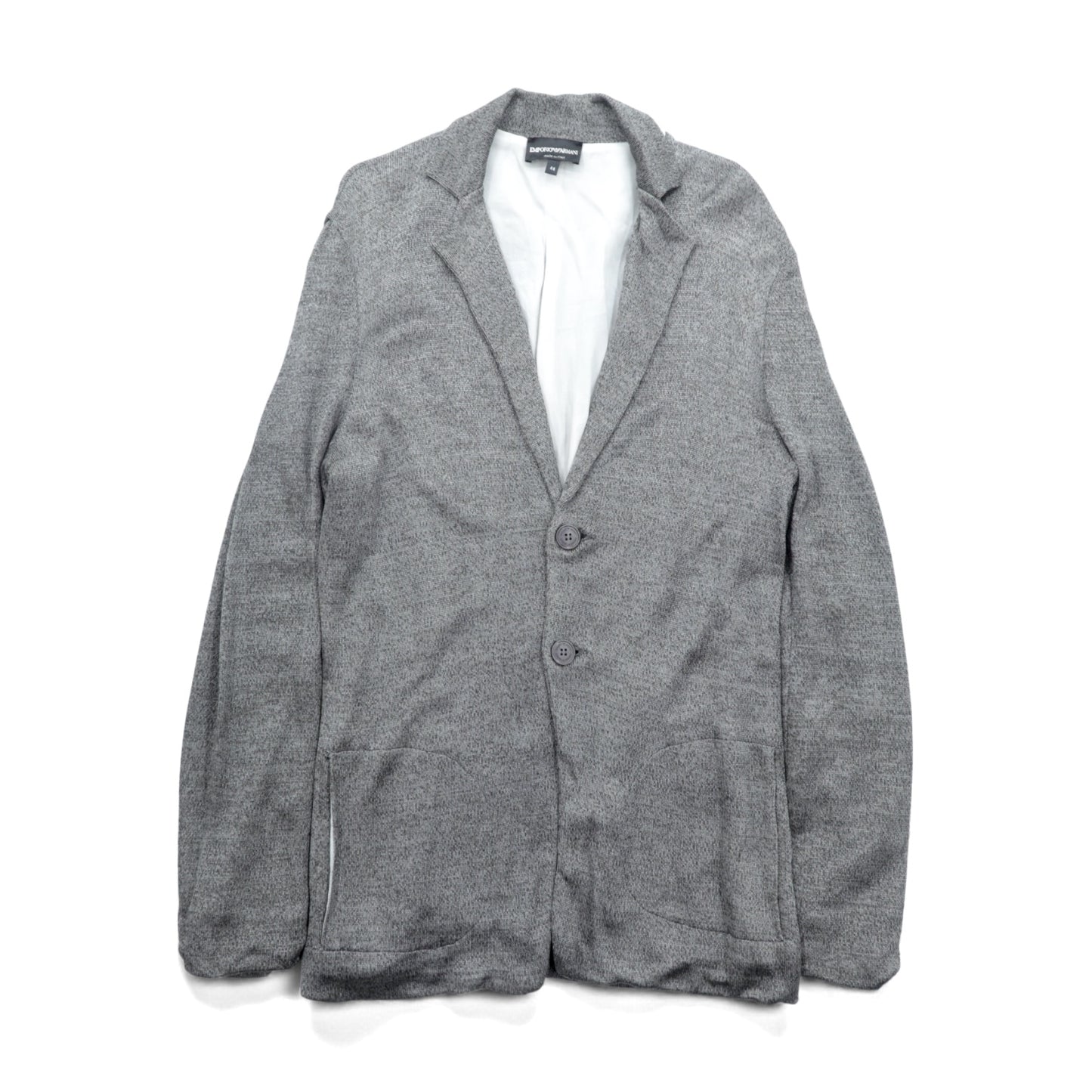 EMPORIO ARMANI シルキーニット テーラードジャケット M グレー イタリア製