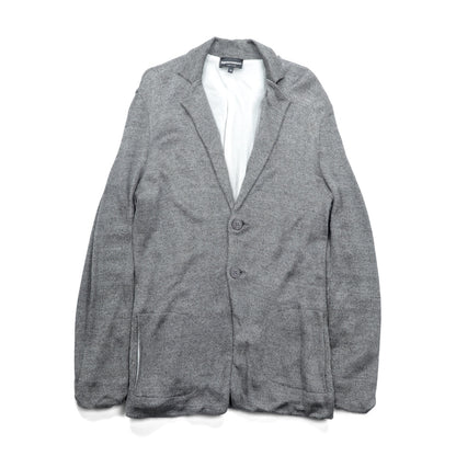 EMPORIO ARMANI シルキーニット テーラードジャケット M グレー イタリア製