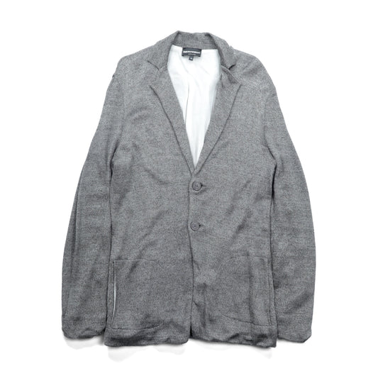 EMPORIO ARMANI シルキーニット テーラードジャケット M グレー イタリア製