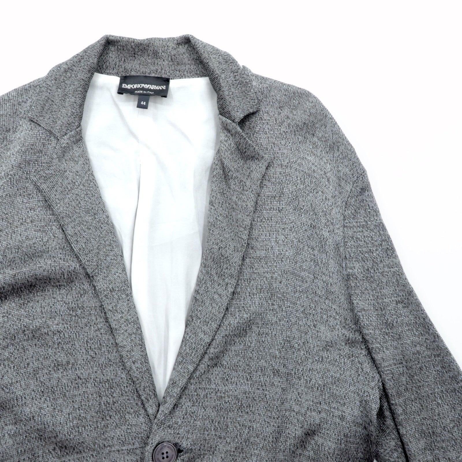 EMPORIO ARMANI シルキーニット テーラードジャケット M グレー イタリア製