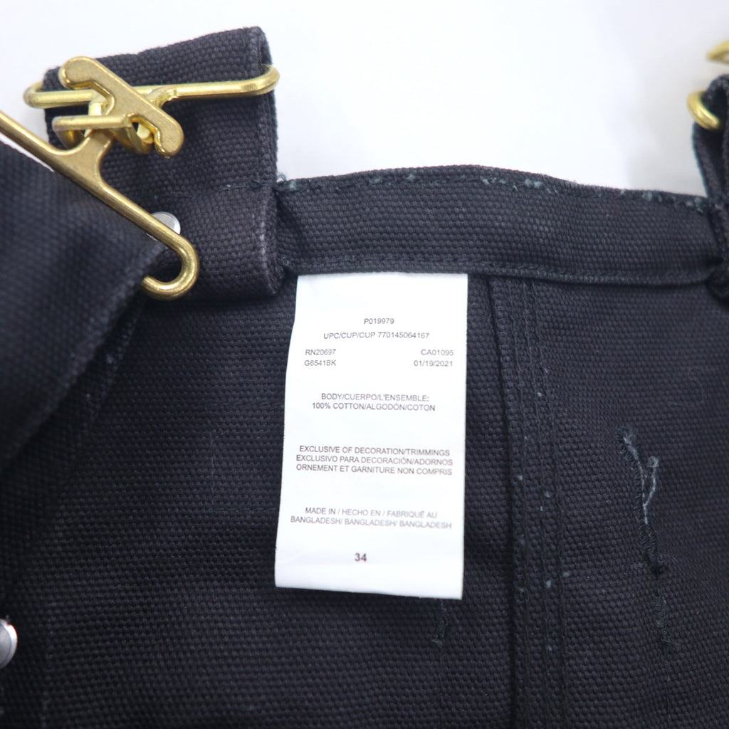 Dickies Duck Overalls Size 34 Black Cotton G6541BK