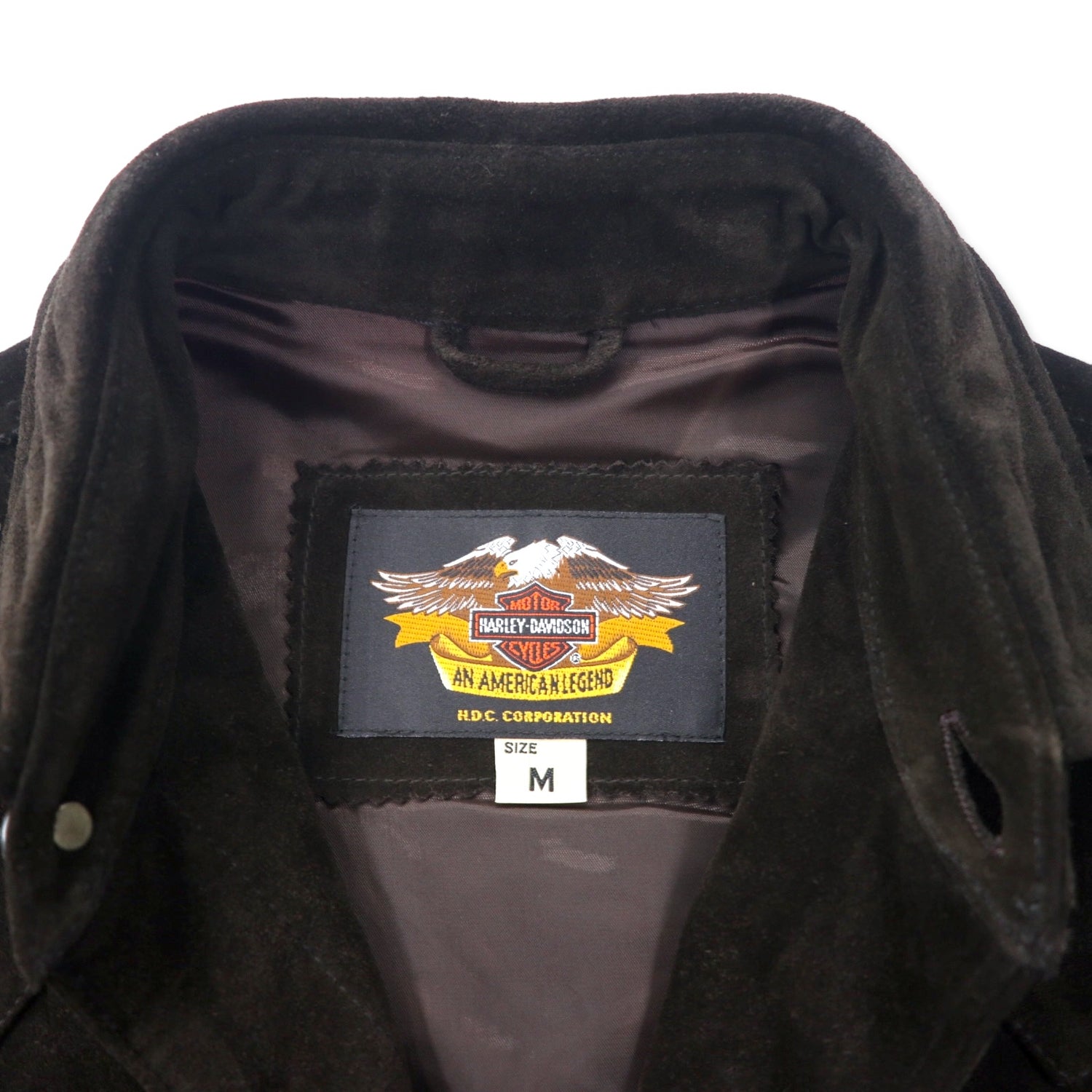 Harley Davidson Swedy Leather Western Shirt Jacket M Brown Cowhide 