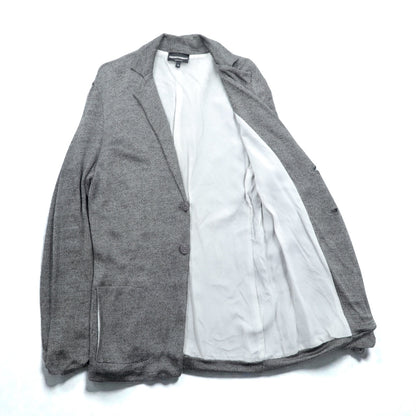 EMPORIO ARMANI シルキーニット テーラードジャケット M グレー イタリア製