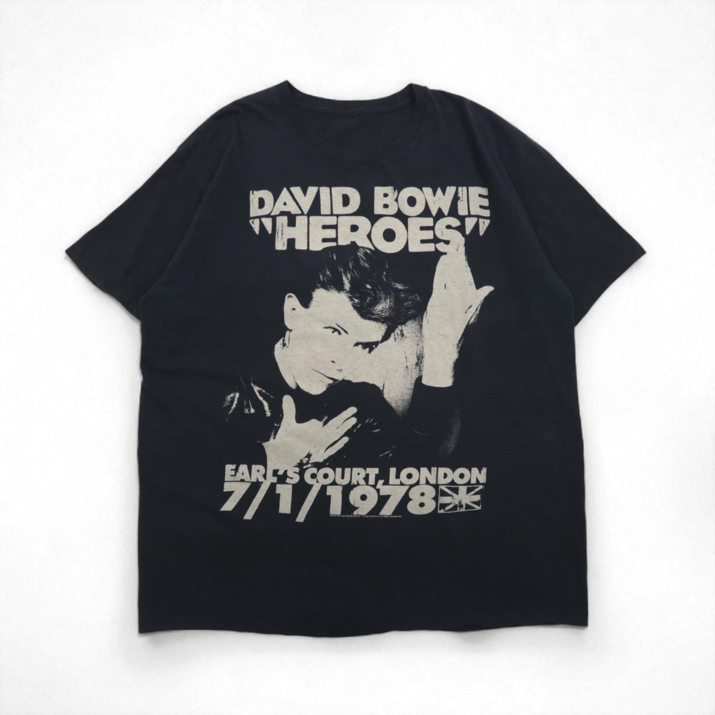 DAVID BOWIE デヴィッドボウイ ロック アーティスト バンド Tシャツ XL ブラック コットン 追悼 HEROES EARLS COURT