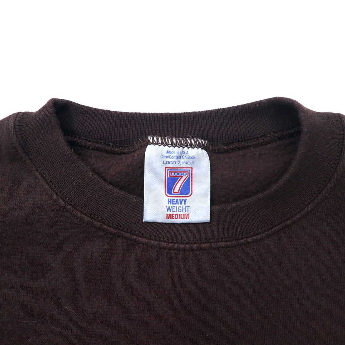 LOGO 7 Made in USA 90s Printed Sweatshirt M Brown Cotton Fleece CAPE COD