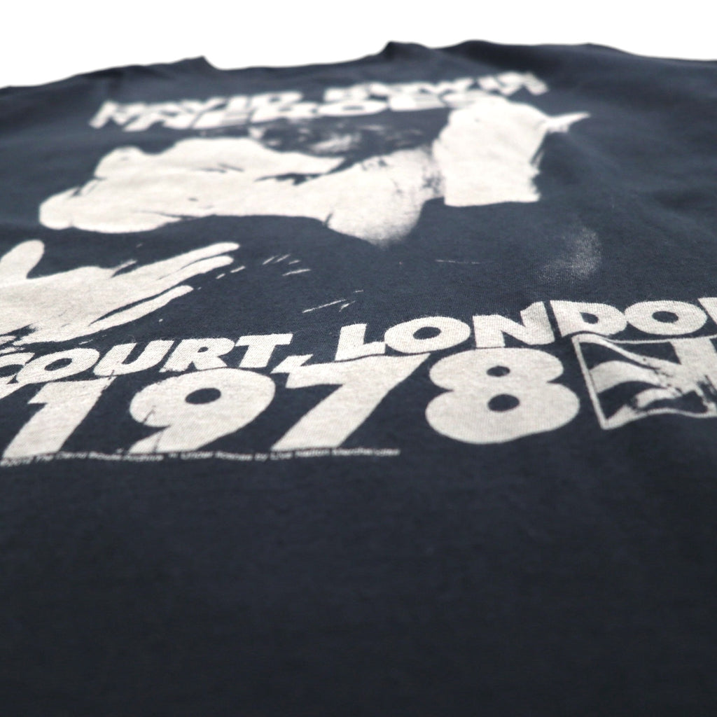 DAVID BOWIE David Bowie Rock Artist Band T-Shirt XL Black Cotton Memorial HEROES EARLS COURT