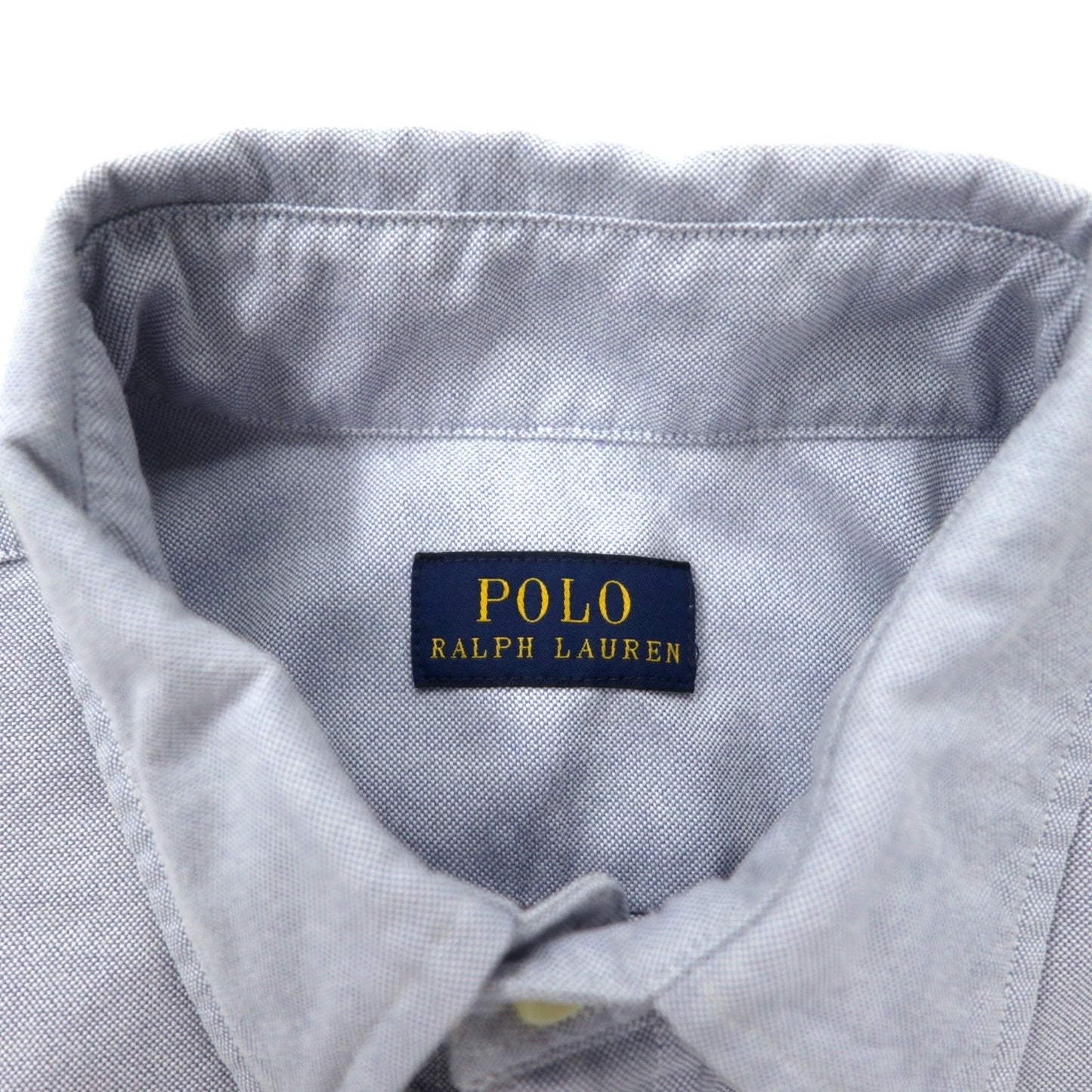 POLO RALPH LAUREN オックスフォードシャツ M ブルー コットン エムブレム 刺繍