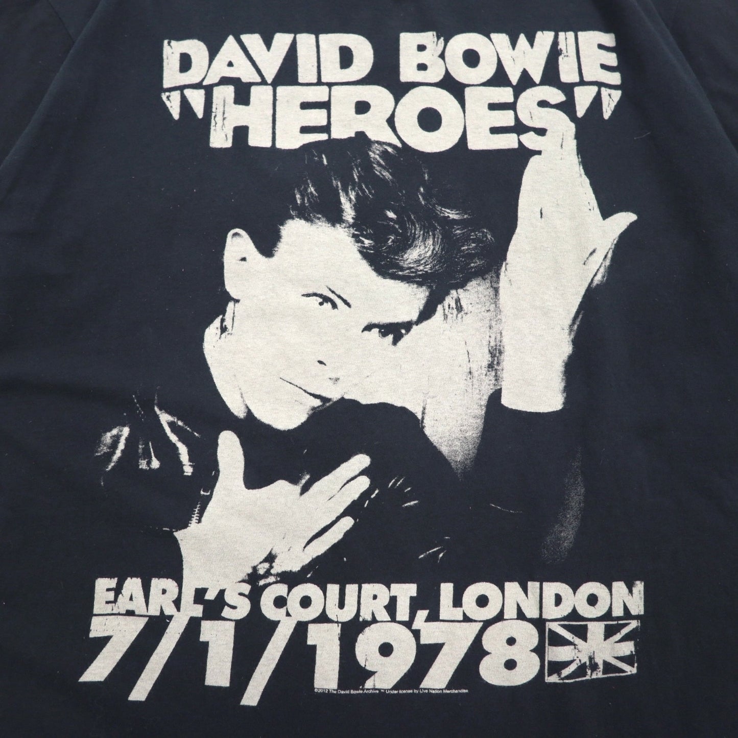 DAVID BOWIE デヴィッドボウイ ロック アーティスト バンド Tシャツ XL ブラック コットン 追悼 HEROES EARLS COURT