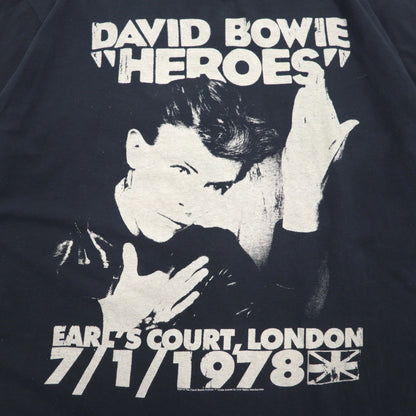 DAVID BOWIE デヴィッドボウイ ロック アーティスト バンド Tシャツ XL ブラック コットン 追悼 HEROES EARLS COURT