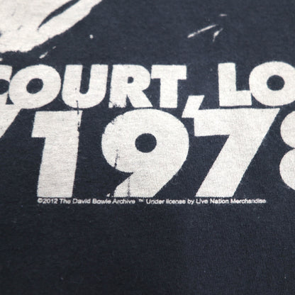 DAVID BOWIE デヴィッドボウイ ロック アーティスト バンド Tシャツ XL ブラック コットン 追悼 HEROES EARLS COURT