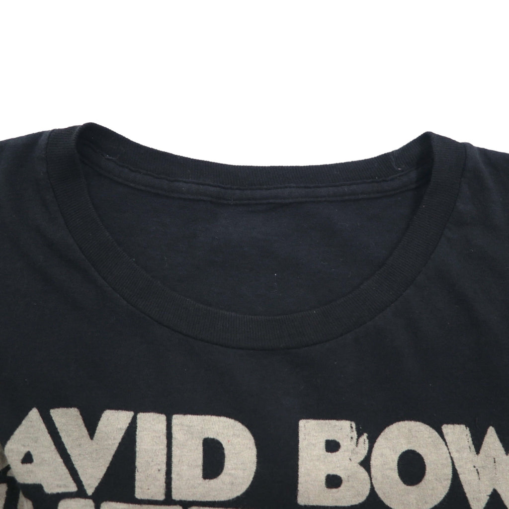 DAVID BOWIE David Bowie Rock Artist Band T-Shirt XL Black Cotton Memorial HEROES EARLS COURT