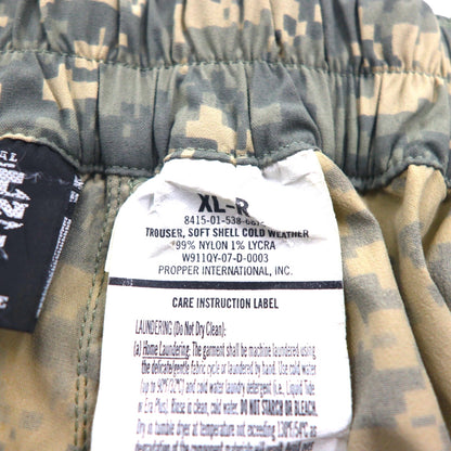 US ARMY ECWCS GEN3 LEVEL5 Softshell Cargo Pants, Size XL, Nylon, Waterproof, with Suspenders and Drawcords, Digital Camo, 8415-01-538-6875