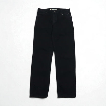 HARLEY DAVIDSON 00年代 ブラック デニムパンツ L レザーパッチ ジッパーフライ メキシコ製