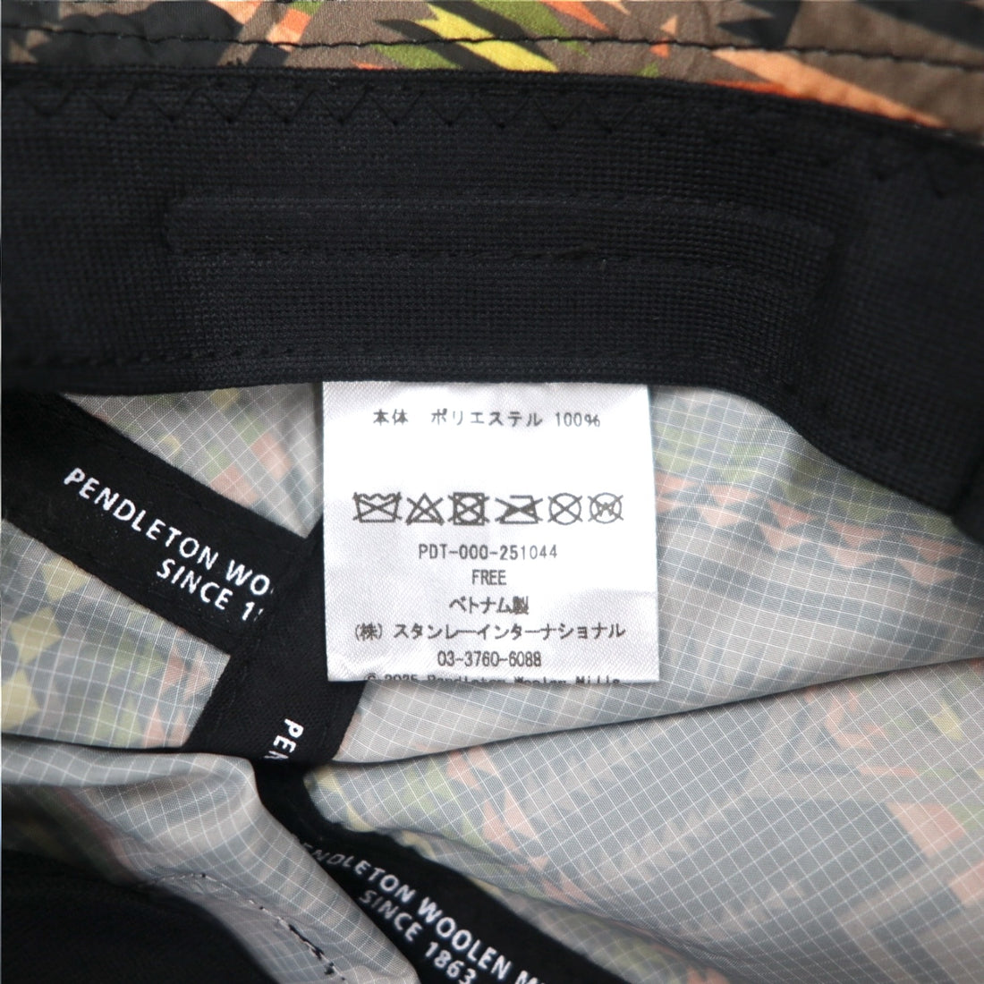 PENDLETON バケットハット FREE ブラック 総柄 ネイティブ ポリエステル 撥水 ECOPET HAT